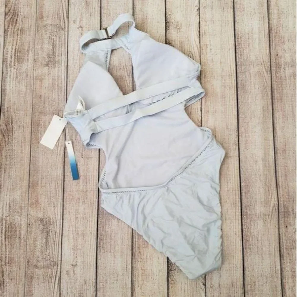Lucky Brand Zen Garden Floral Print Plunging Cut Out One-Piece Swimsuit